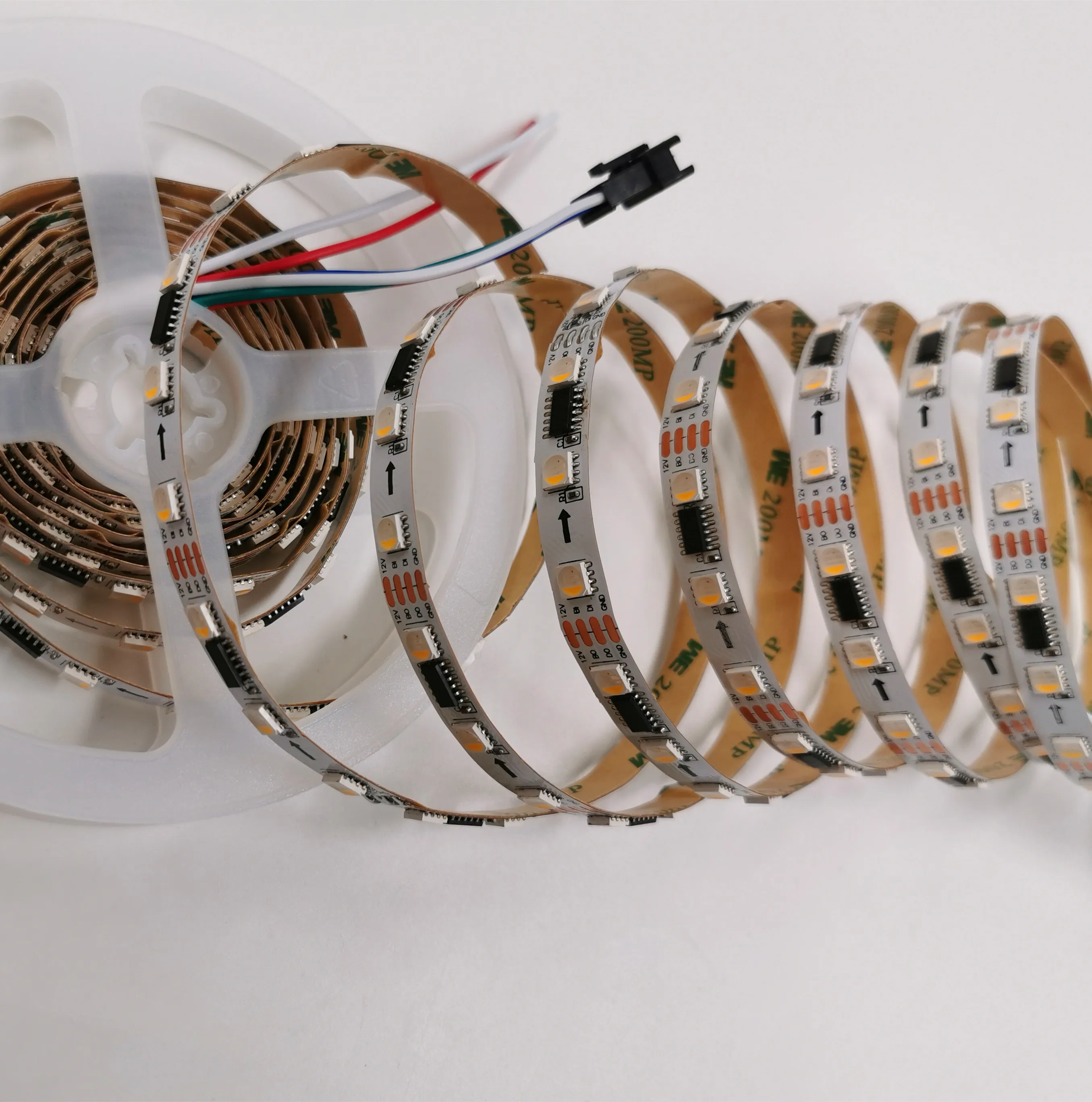 5 м DC24V светодиодный RGBW WS2814 цифровой SPI полосы, 60 Светодиодный s/m, 10 пикс./м, не водонепроницаемый; белый PCB