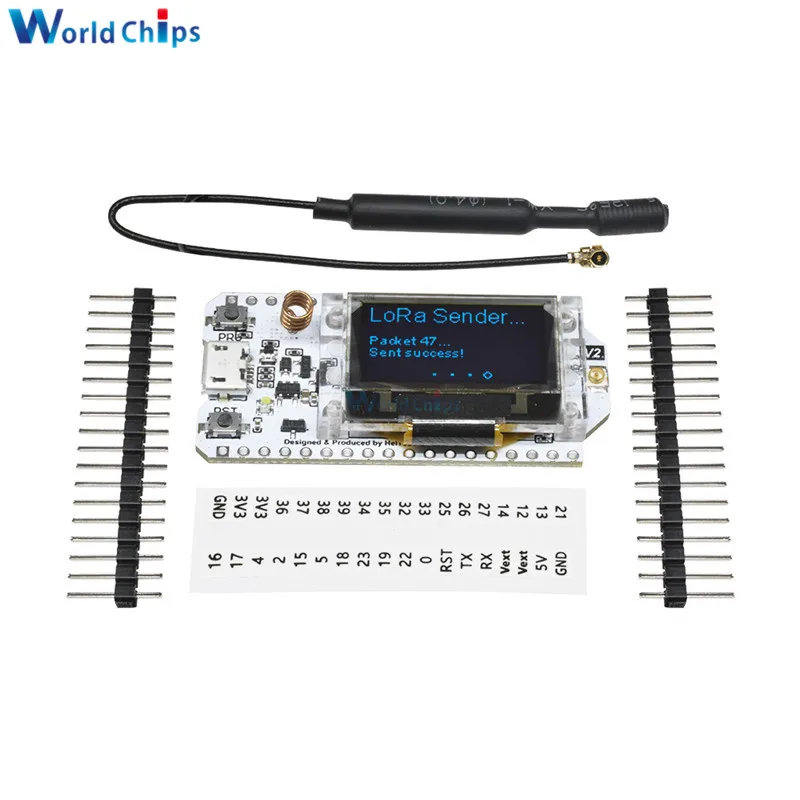 2 шт. 868 МГц 915 SX1276 ESP32 LoRa OLED 0 96 дюймов синий дисплей Bluetooth WIFI ESP 32 модуль для Arduino с