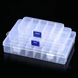 Practical Adjustable 10/15/24 Compartment Plastic Storage Box Jewelry Earring Bead Screw Holder Case Display Organizer Container