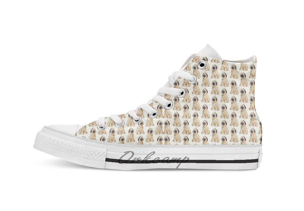 Happy Briard Cartoon breathable Casual High Top lace-up Canvas shoes sneakers Drop shipping | Спорт и развлечения