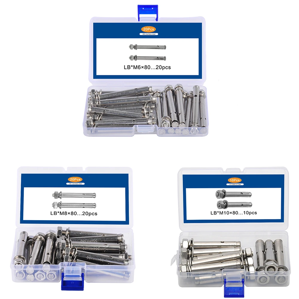 10-20 шт./корт. M6/M8/M10x80 расширительный винт 304 болт из нержавеющей стали для метро