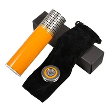 Держатель, 3 шт., металлическая трубка, коробка для сигар, гигрометр, контейнер для хранения, Humidor, для наружного курения, гаджет, для путешествий, необходимости, бизнес-подарок