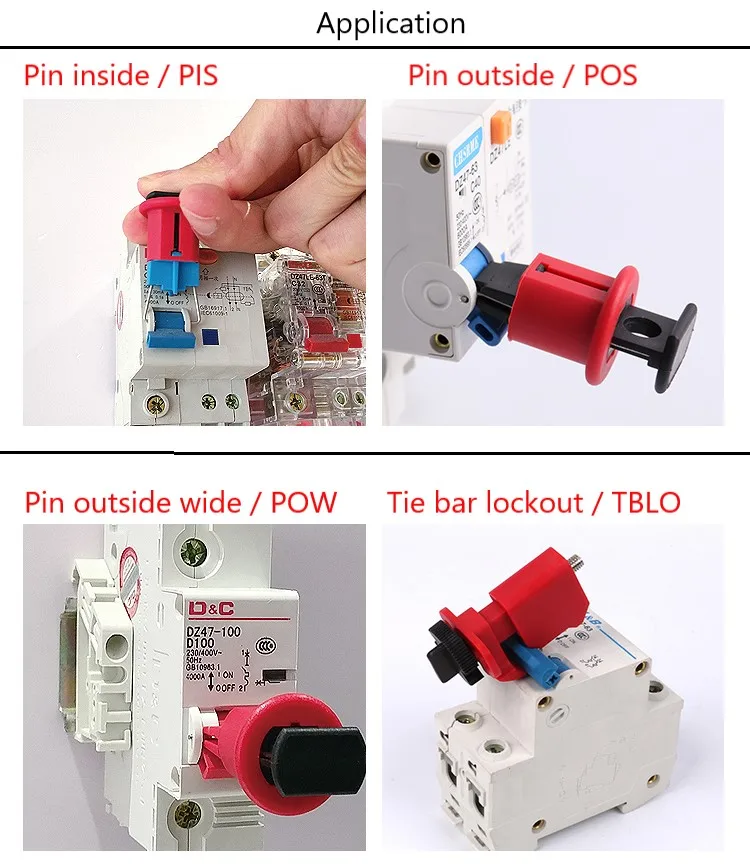 Автоматический выключатель замок Электрическая безопасность блокировка миниатюрный воздушный выключатель Блокировка для изоляции питания распиновка