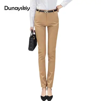 

Dunayskiy Women Spring Long Solid Pants Slim Casual OL Style High Waist Pants Trousers For Ladies Business Suits In Workplace