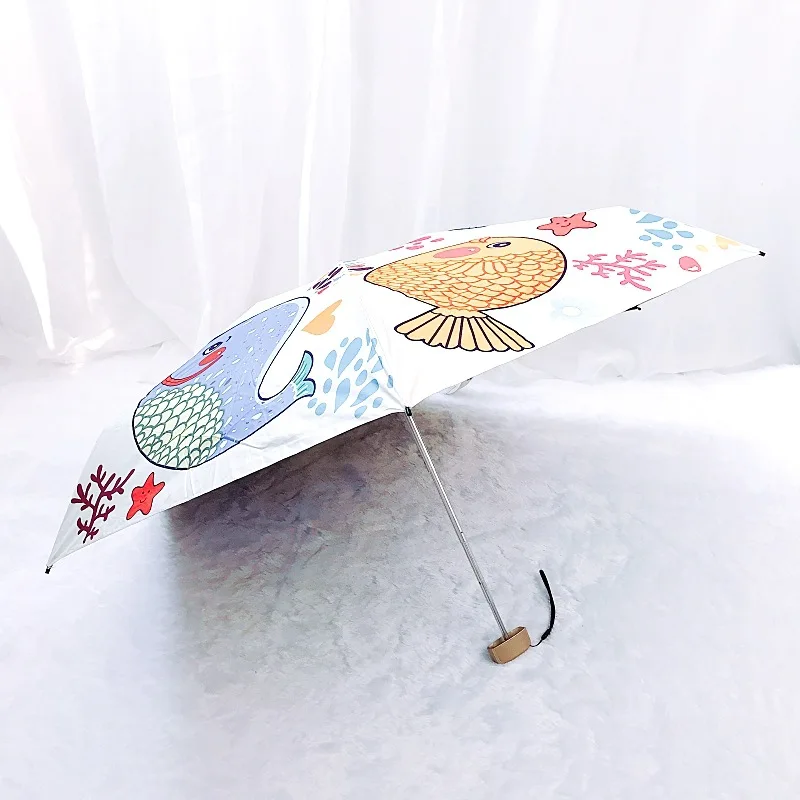 Детский мини-зонтик с рисунком милых животных, пятискладные зонты для дождя, Женский Карманный Зонтик для девочек и мальчиков, идеи подарка