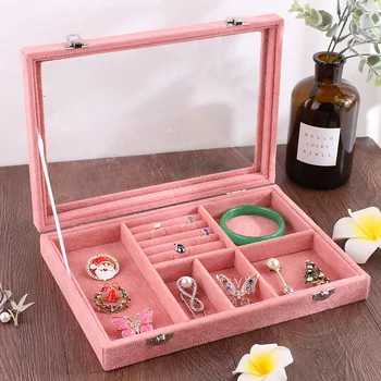 

Fashion Jewelry Storage Box Multifunction Ring Earring Box Necklace Display Makeup Jewelry Box Organizer Wedding Gift Box
