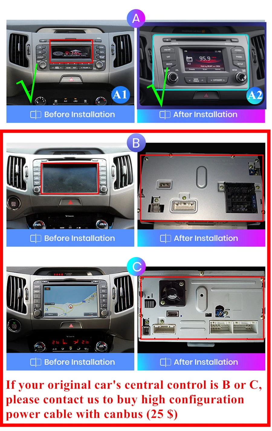 9.7'' Car Stereo Android 10.1 Quad-core RAM 2GB ROM 32GB Radio GPS WIFI Mirror Link FM For KIA Sportage 2010-