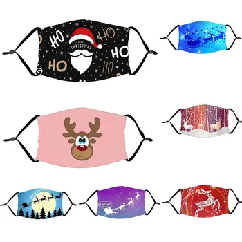 

Cute Merry Christmas Pattern Print Mask PM2.5 For Adult Home Xmas Decor Women/men Party Masks Gifts Santa Claus Christmas Elk