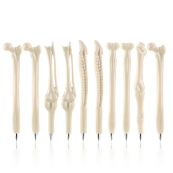 

10pcs Ballpoint Pens Durable Useful Stationery Bone Pens Novelty Bone Ballpoint Pens for Office School Home
