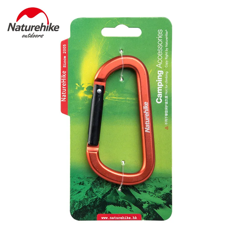 Naturehike все карабины пряжка 4 см 6 см 8 см Пряжка 65 мм плоская Пряжка S бутылка воды Пряжка Прямая с фабрики - Цвет: 8cm Orange