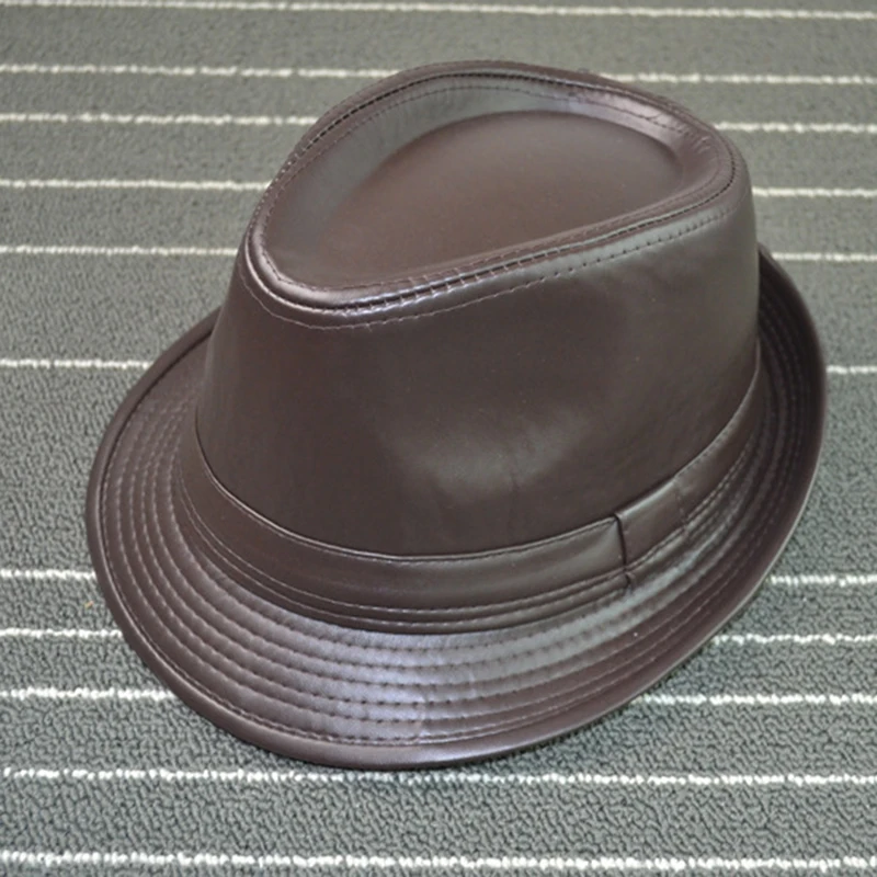 Одноцветная кожаная мужская шляпа с широкими полями Stetson Fedoras британские шляпы для мужчин/женщин Gentman черная облегающая джазовая хип-хоп Gorras