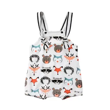 

0-24M Newborn Baby Girl Strappy Romper Cartoon Jumpsuit Bodysuit Clothes Outfit Sets Jumpsuit Clothes Summer Cute Sunsuit