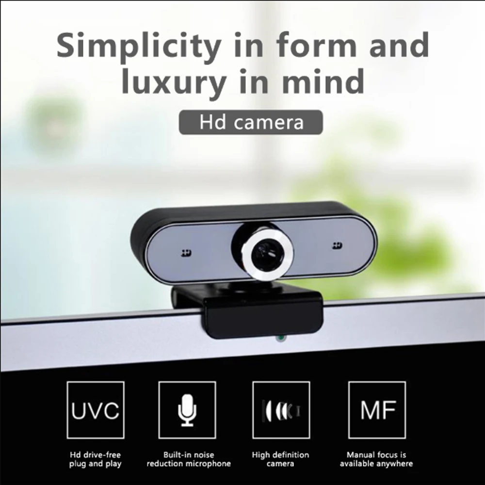

Computer Video HD USB 360 degree rotation Camera microphone 2 in 1 for Student online class home office video will