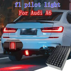 Universal led carro traseiro difusor spoiler luzes de freio nevoeiro retângulo piloto luz f1 estilo lábio traseiro pára lâmpada para audi a6