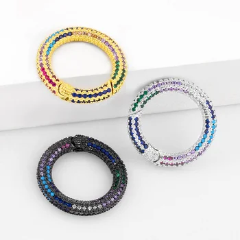 

OCESRIO Rainbow DIY Pendant Round Carabiner Screw Clasps Decoration For Mesh Chains Gothic Jewelry Making Supplies cspa011