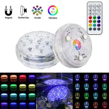 

3 Lights Led Remote Control Diving Light Fountain Underwater Swimming Pool Light Waterproof Aquarium Underwater Light