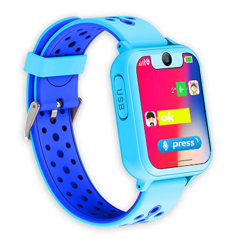 

Smart Children Watch Camera GPS Smart Positioning Watch for IOS & Android Phone Blue