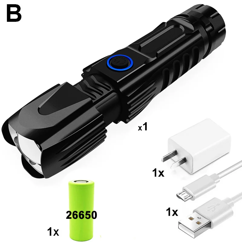 Option B ZK20 супер яркий XHP90 светодиодный фонарик масштабируемый usb зарядка водонепроницаемый тактический 26650 фонари для охоты с молотком Безопасности - Испускаемый цвет: Option B