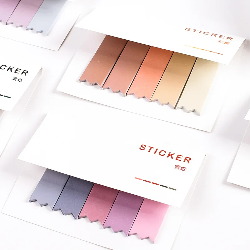 

Creative Gradient Message Bookmark Stationery N Times Stickers Cute Multicolor Bookmark School Memo Pads Stationery