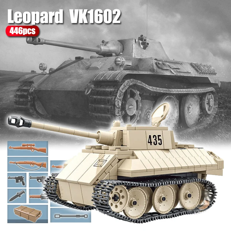 CB 446 шт. WW2 Германия Леопард VK1602 Танк строительные блоки военная армия оружие