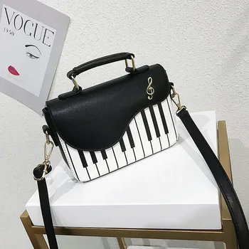 

Cute Piano Pattern Ladies Handbag small Fashion Shoulder Bag for women Flap Crossbody Bag Pu Leather Pouch design female Totes