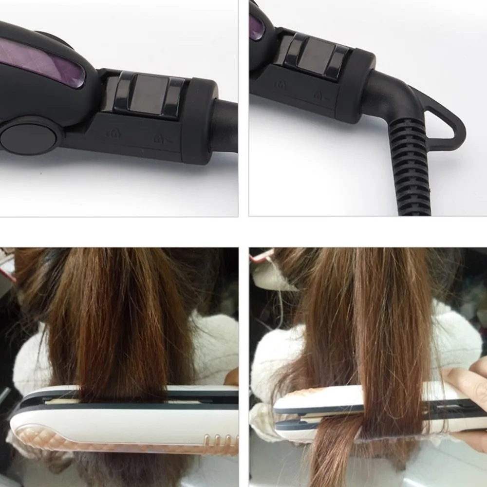 Портативный паровой выпрямитель для волос термометр с цифровым дисплеем Регулировка электрическая плойка