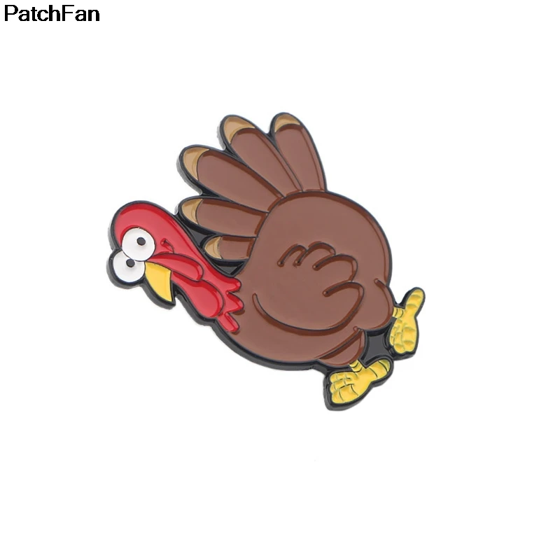 Patchfan милый индейка цинк галстук мультфильм забавные булавки рюкзак одежда броши для мужчин и женщин шляпа Декоративные значки медали A2410