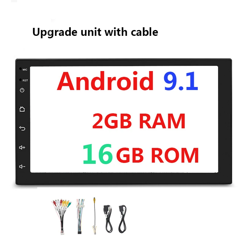 Android 8,1 7 дюймов 2 Din HD FM авто радио Мультимедиа Стерео 2Din Bluetooth зеркало, Gps, Wi-Fi, 45 - Цвет: 9.1 2 16