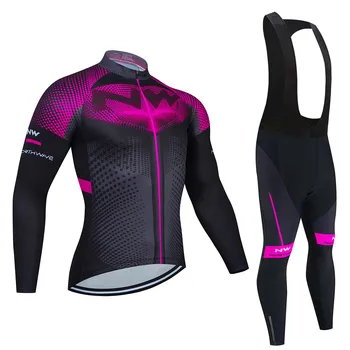 

autumn Cycling Jersey Set 2020 NW Long Sleeve Mountain Bike Clothes Wear Men Racing Bicycle Clothing Ropa Maillot Ciclismo