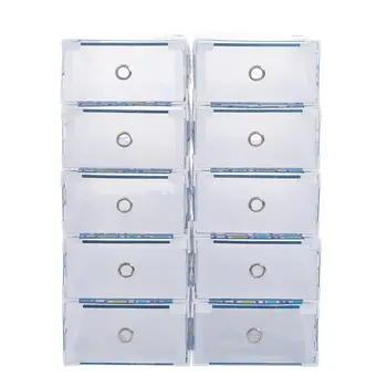 

12 Pieces/lot Fashionable Drawer Boxes Case Transparent Shoes Box Home Organizer Sneakers Organization Storage Shoe Cabinet