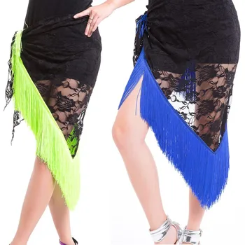 

WholeWomen Dancer Lace Floral Triangle Hand Make Fringes Tassles Belly Dancing Wrap Hip Scarf New Vcqy