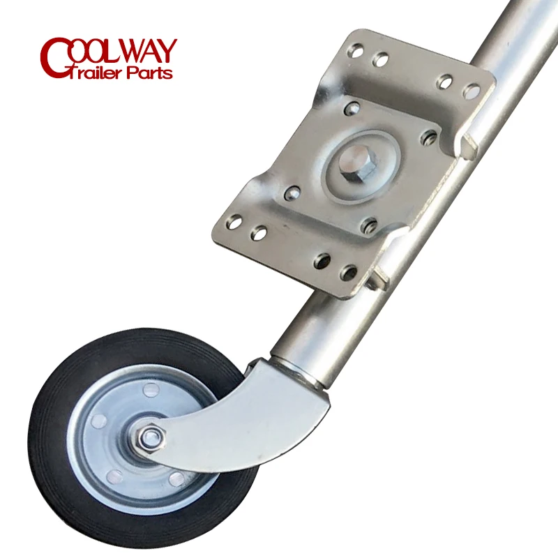 6 Inch Jockey Wheel Swing Up Solid Rubber Wheel Capacity 1000 Lbs Caravan RV Boat Trailer Jack Parts Accessories