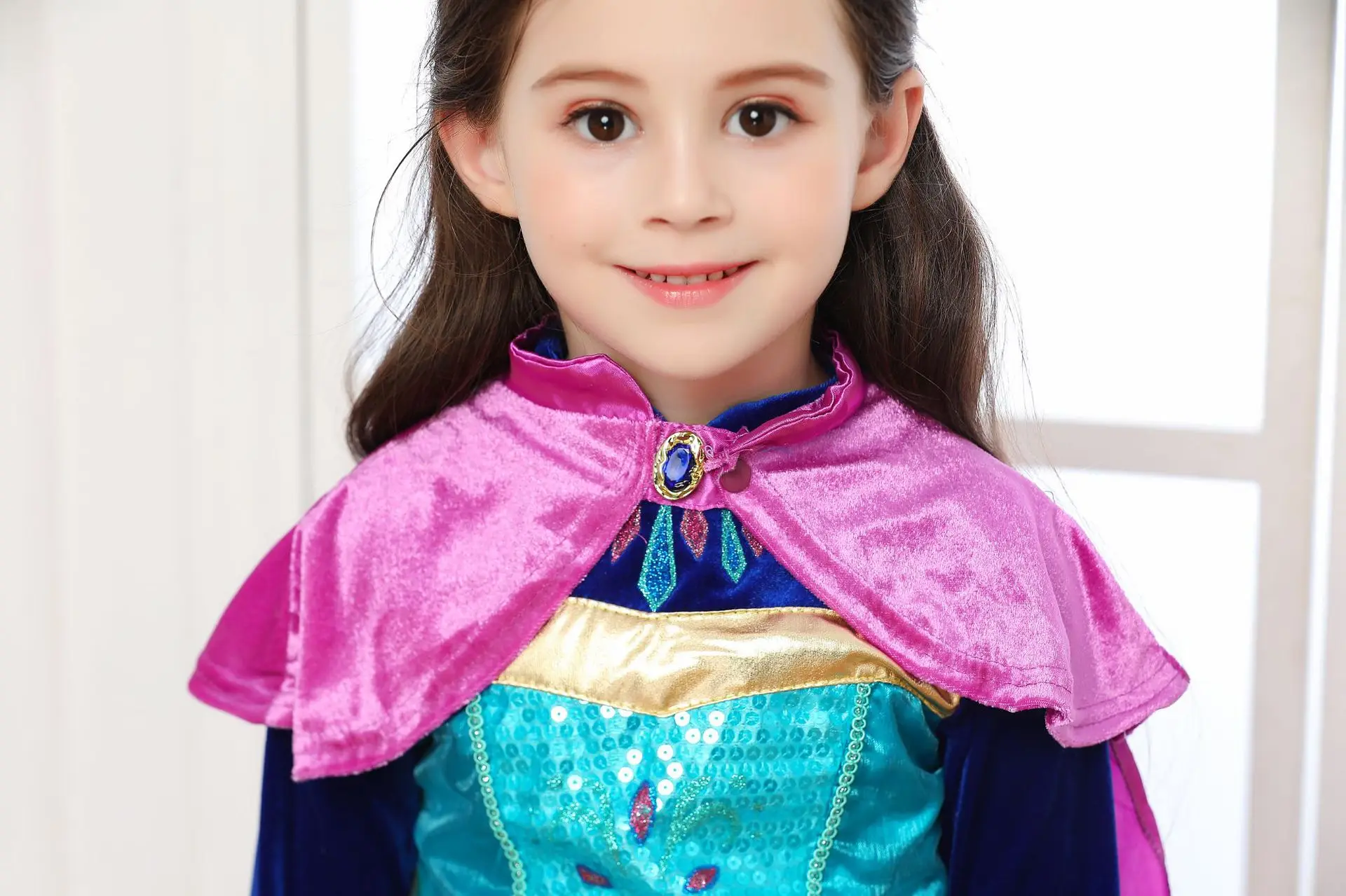 Платье принцессы Анны и Эльзы для девочек; Карнавальный костюм для детей; маскарадный костюм принцессы; нарядное платье с накидкой; костюм Снежной Королевы на Хэллоуин
