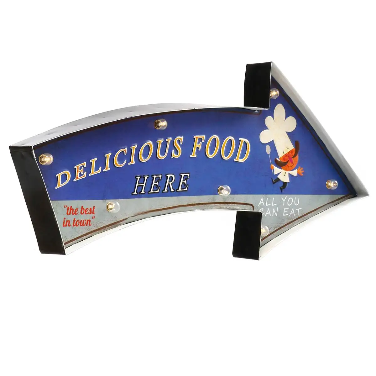 

610 x 270 x 50mm Vintage LED Light Neon Sign Mental LED Tin Light for Bar Restaurant Cafe Wall Hanging Decoration Metal Sign