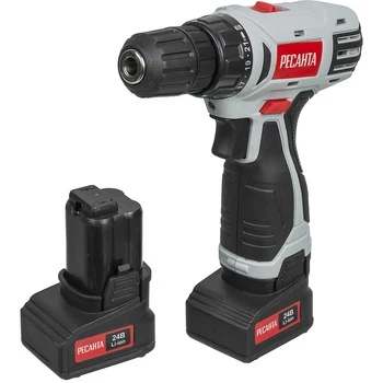 

Drill-screwdriver resanta да-24-2лк, 2AH, with two batteries, (75/14/7)