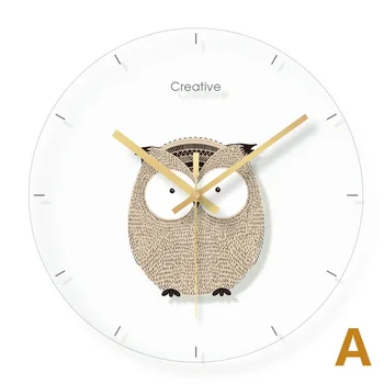 

Art Cute Wall Clock Glass Silent Living Room Creative Small Wall Clock Kids Modern Design Duvar Saati Home Decoration BY50WC