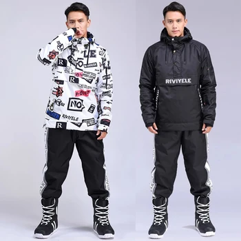 

New Winter Men Ski Suit Ski Hoodie Set Warm Thermal Sports Windproof Waterproof Jacket And Pants Men's Skiing Snowboard Suits