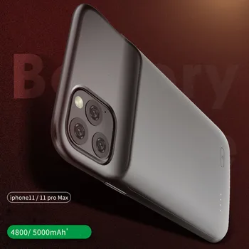 

Battery Charger Case For iPhone 11 Pro Max 5000mAh Silicone Shockproof Charger Case for iPhone 11 External Pack Power Bank Cover