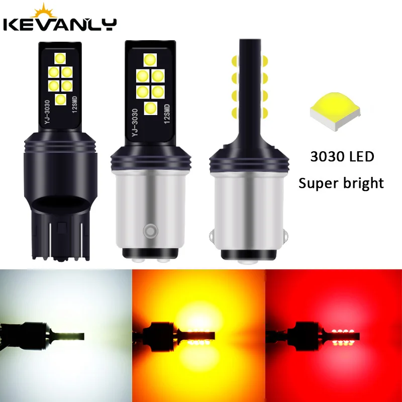 2 шт. P21W PY21W BA15S 1157 P21/5W W21/5W BAY15D T20 светодиодный 7440 W21W T15 BAU15S 3030 чипы автомобильные
