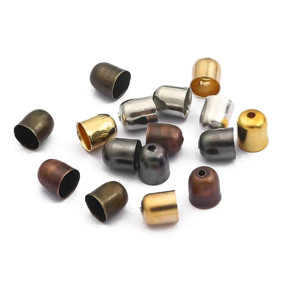 50 100pcs End Tip Tassel Caps DIY Jewelry Finding Crimp End Beads For