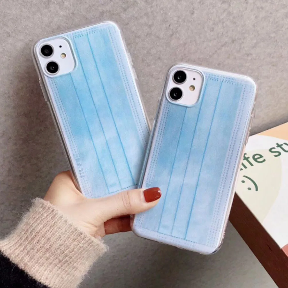 

For iphone 11 Pro Max X XR XS MAX 6 6S 7 8Pus Shockproof Creative Mask Moible Phone Case Creative Mask Moible soft Back Cover