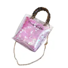 Женские Модные прозрачные сумки на плечо женские брендовые новые и высококачественные бамбуковый Плетеный сумки-мессенджеры для вечерние ZQ22