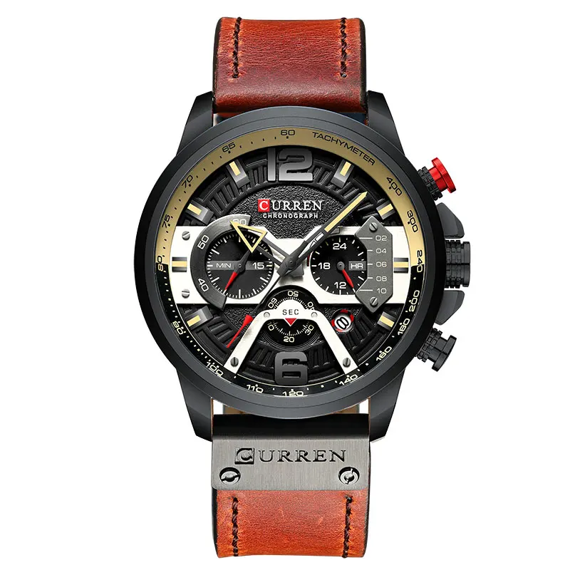 CURREN Luxury Brand Men Analog Leather Sports Watches Men's Army Military Watch Male Date Quartz Clock Relogio Masculino 2021 
