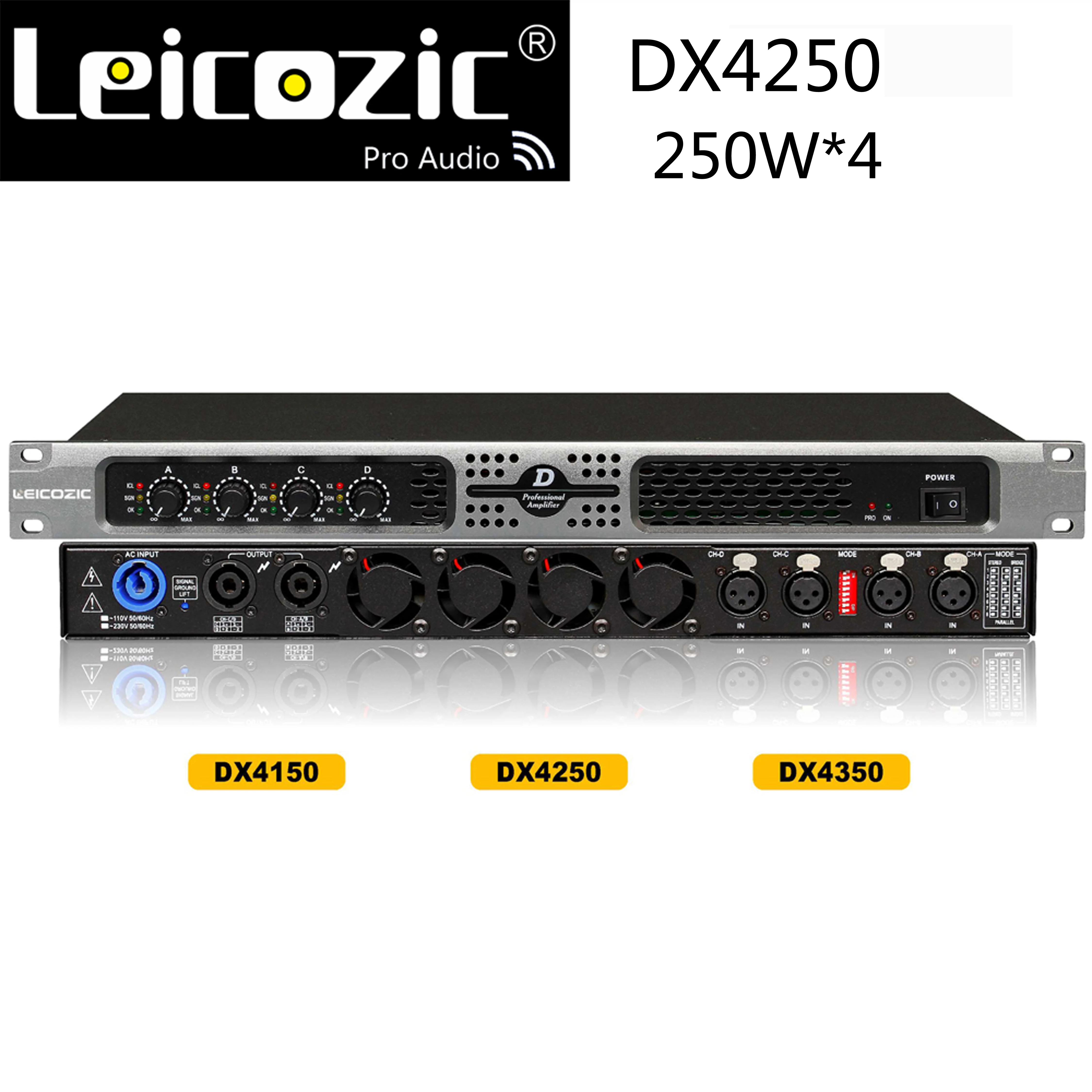 Цифровой усилитель leicosic DX4250 4x250 Вт 4 Ом 400 класс d А канальный мощности музыкальные