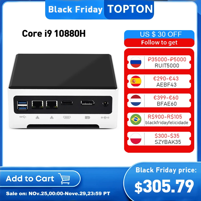 Портативный мини-ПК 11-го поколения Intel Core i7 1165G7 i9 10880H 2 * M.2 2280 NVMe Nuc игровой