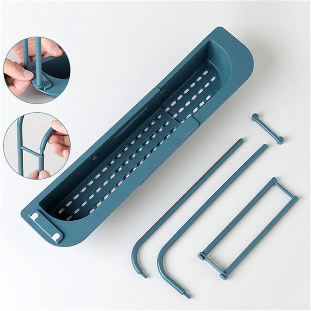 Telescopic Sink Rack Holder Expandable Storage Drain Basket Sink