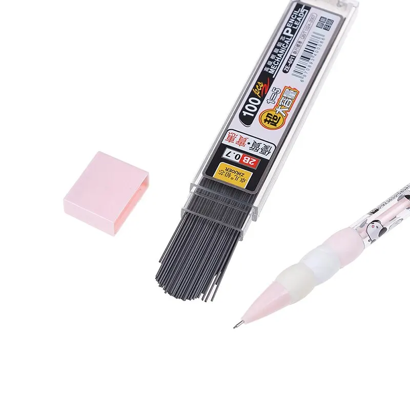 Automatic Replace Pencil 0.5mm 0.7mm 100pcs/box Mechanical Pencil Refill Graphite Lead 2B for School Office