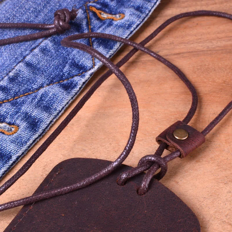 AETOO Handmade leather CARD wallet original cowhide card sets retro simple lanyard bus card bank card access