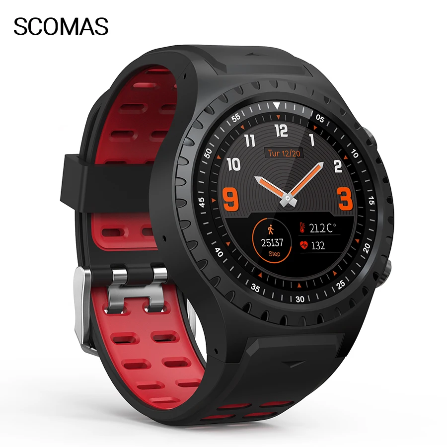 Смарт часы SCOMAS M1 GPS 1 3 &quotIPS круглый дисплей пульсометр мониторинг сна компас
