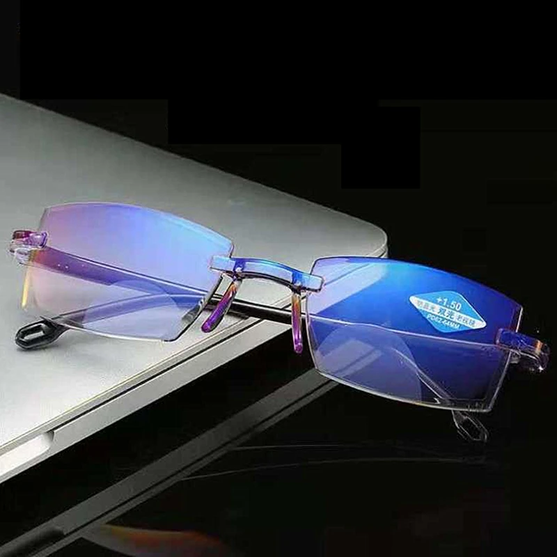 1PC 2 Styles Ultralight Rimless Reading Glasses Anti Blue Light Radiation Computer Presbyopia Readers spectacleso Reader Glasses blue light reading glasses